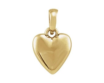 14K Yellow Gold Puffy Heart Pendant