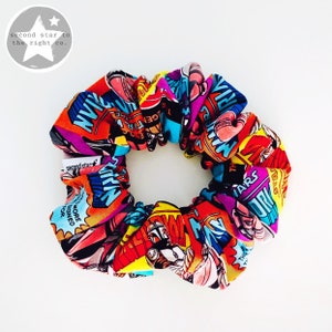 Stronger than you Think Scrunchie / Mandalorian Cartoon Scrunchie / Starwars Cartoon Scrunchie / Comic Book Scrunchie / Baby Yoda Scrunchie