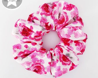 Buy Me Roses Scrunchie / Roses Scunchie / Floral Scrunchie / Flower Scrunchie / Rose Scrunchie / Flower Scrunchie / Pink Scrunchie /Hair Tie