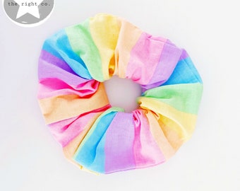 Rainbow Pastel Scrunchie / Rainbow Scunchie / Pastel Scrunchie / Stripe Scrunchie / Pastel Stripe Scrunchie / LGBTQ+ Scrunchie