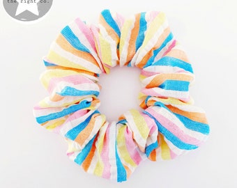 Ice Cream Sherbet Stripe Scrunchie / Ice Cream Scunchie / Sherbet Scrunchie / Nautical Scrunchie / Pastel Stripe Scrunchie /Summer Scrunchie