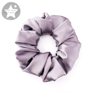 Smoky Quartz Satin Silk Scrunchie / Black Satin Silk Scrunchie / Sleep Satin Scrunchie / Luxe Silk Sleep Scrunchie / Satin Scarf Scrunchie