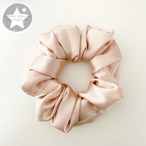 Champagne Satin Silk Scrunchie / Gold Satin Silk Scrunchie / Cream Sleep Satin Scrunchie / Luxe Silk Sleep Scrunchie / Satin Scarf Scrunchie