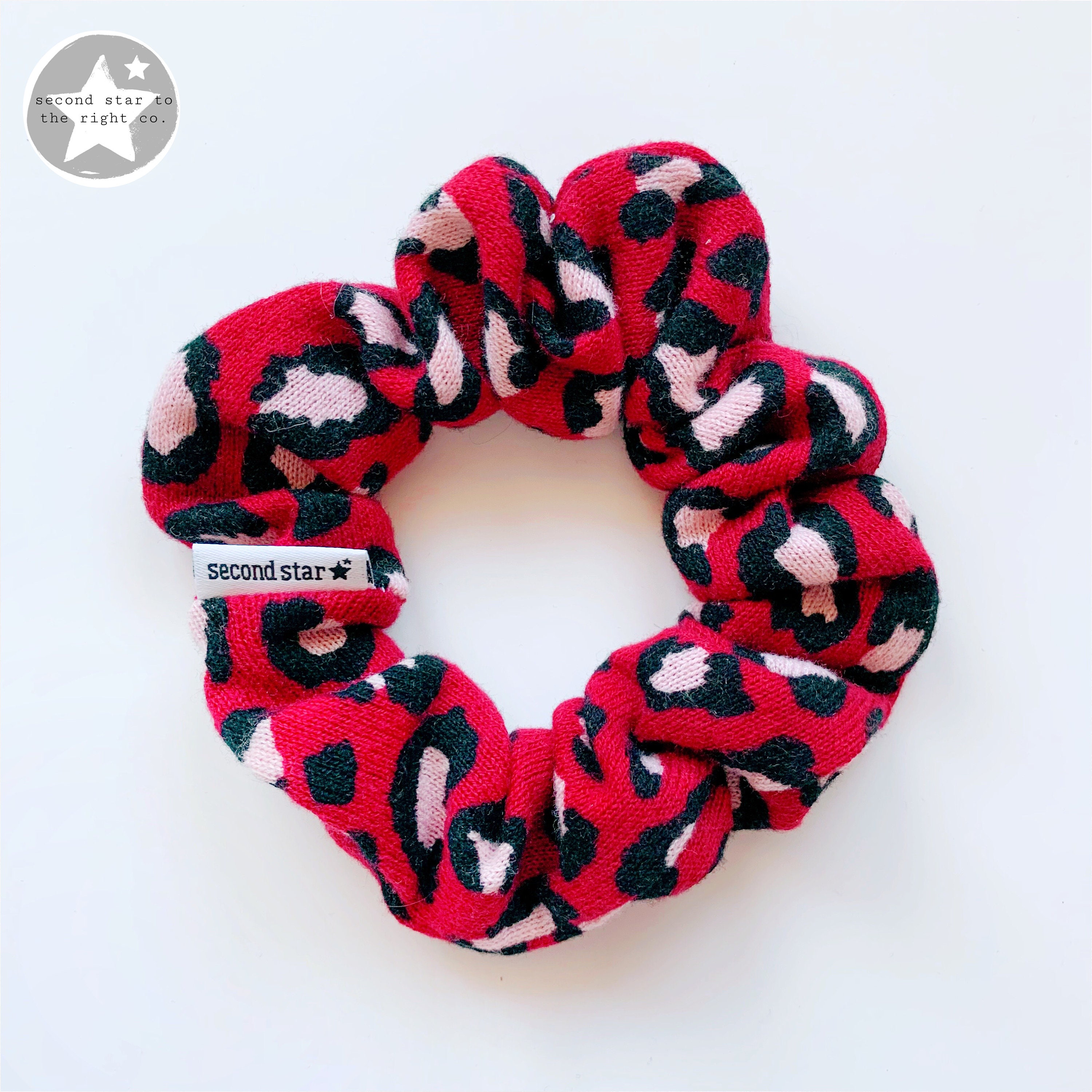 Red Leopard Sweater Scrunchie / Red Leopard Print Scrunchie / Red Cheetah  Print Scrunchie / Animal Print Scrunchie / Sweater Scrunchie 