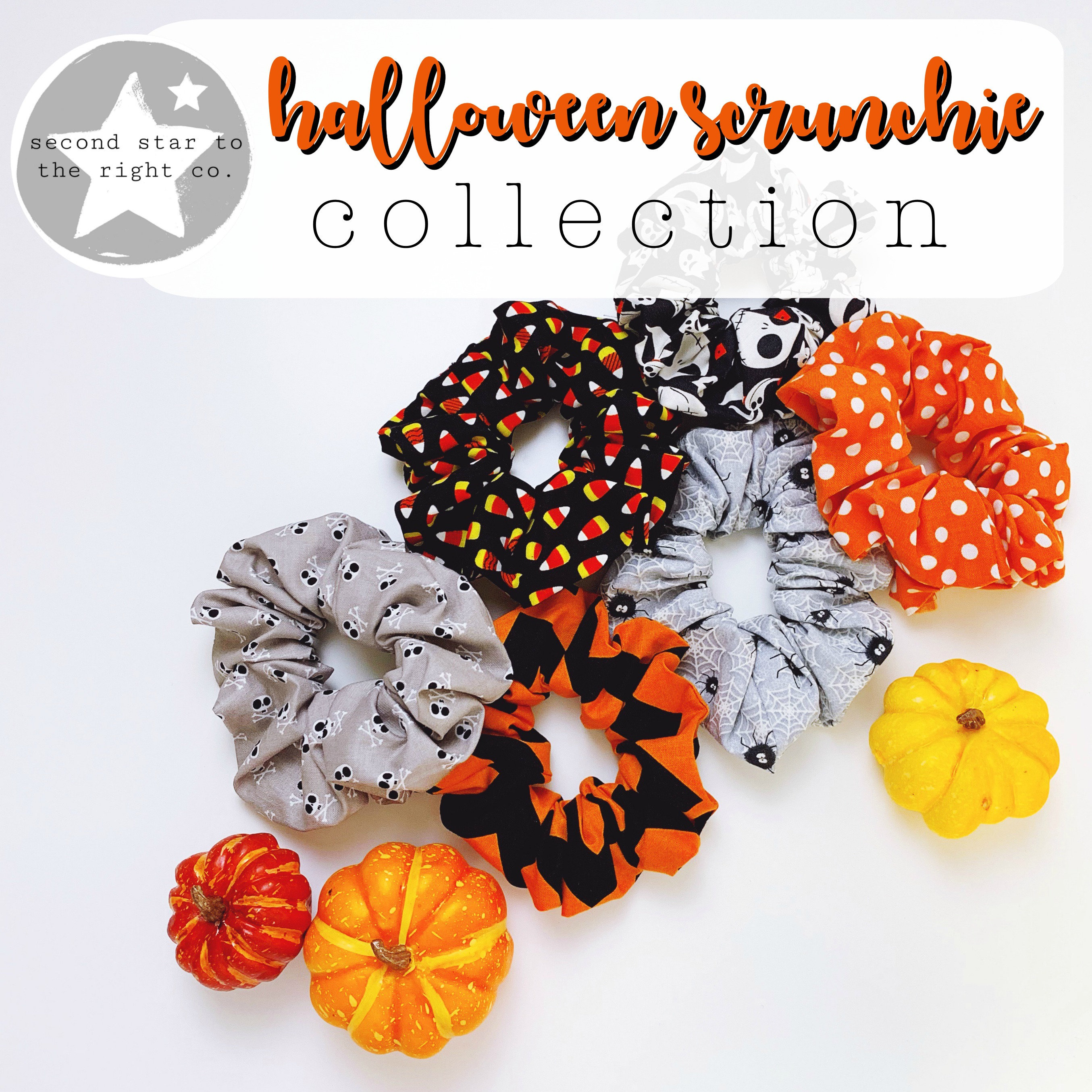 Halloween Scrunchie Collection Spooky Scrunchie Collection Halloween Scrunchies Glow in the Dark Scrunchies Autumn Fall Scrunchies