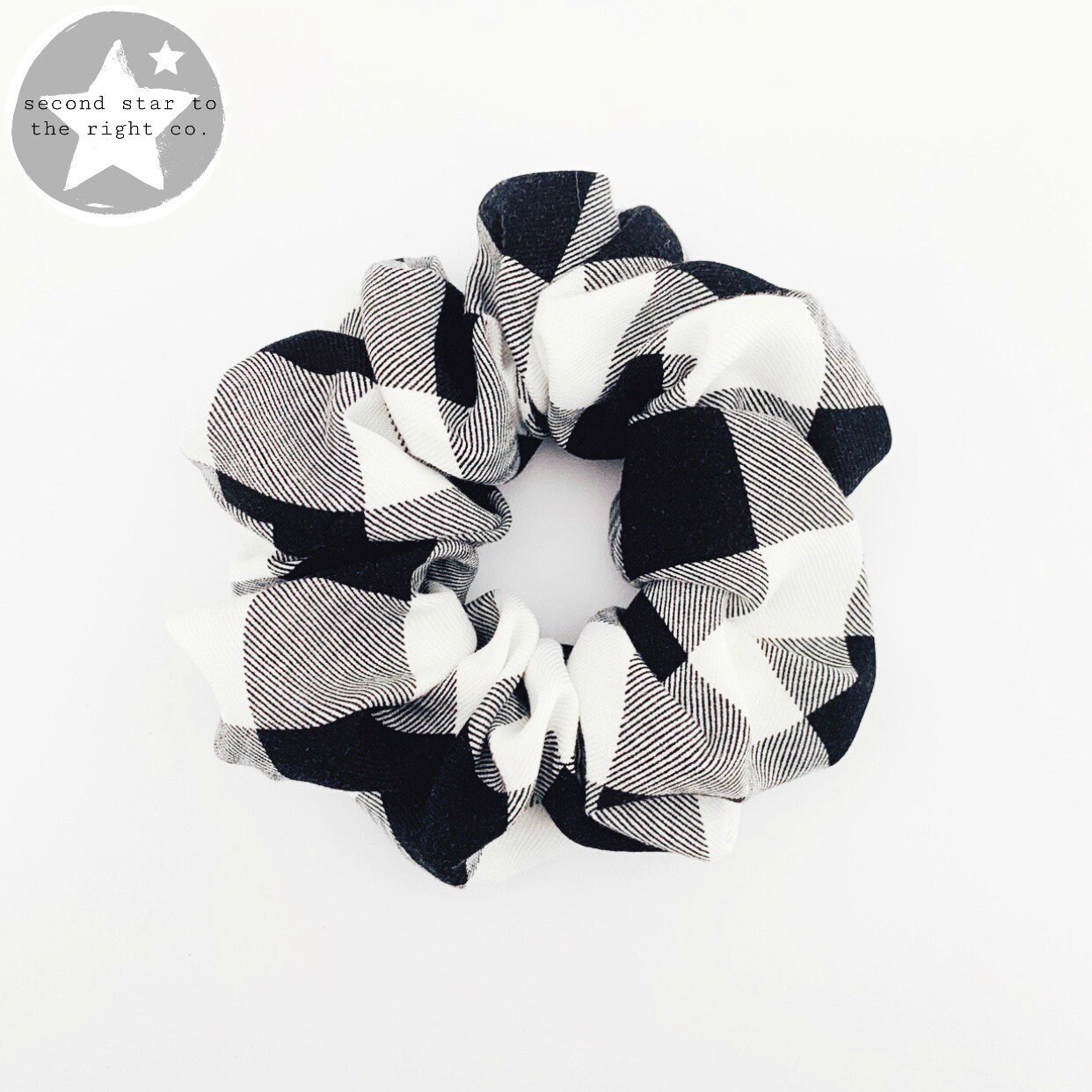 Black and White Plaid Scrunchies