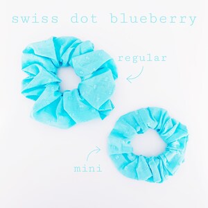 Swiss Dot Blueberry Scrunchie / Swiss Dot Scunchie / Blue Scrunchie / Blueberry Scrunchie ...