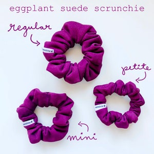 Eggplant Suede Scrunchie / Purple Scrunchie / Suede Scrunchie / Purple Suede Scrunchie / Luxe Suede Scrunchie / Plum Purple Suede Scrunchie image 2