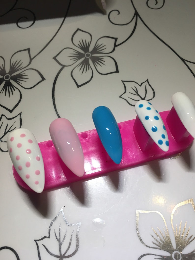 Gender Reveal Nails Press on Nails Baby Shower Gel Nails Etsy