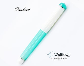 Dioptase Masters Series DiamondCast w/ Wedding White DiamondCast | Onslow Model | #6 Jowo | Handmade Fountain Pen