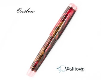 Decadent w/ Ruby Pearl | Onslow Model | #6 Jowo | Handmade Fountain Pen