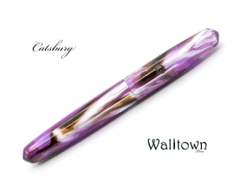 First Blossom - Purple | Roll Stop | Catsburg Model | #6 Jowo Nib | Handmade Fountain Pen