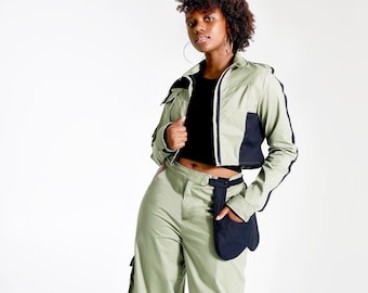 Beware-Me Bundle, Jacket and Pant Set, Women Jacket, Women Pants, Women Cargo Pants, Cargo Jacket, Women Fatigue