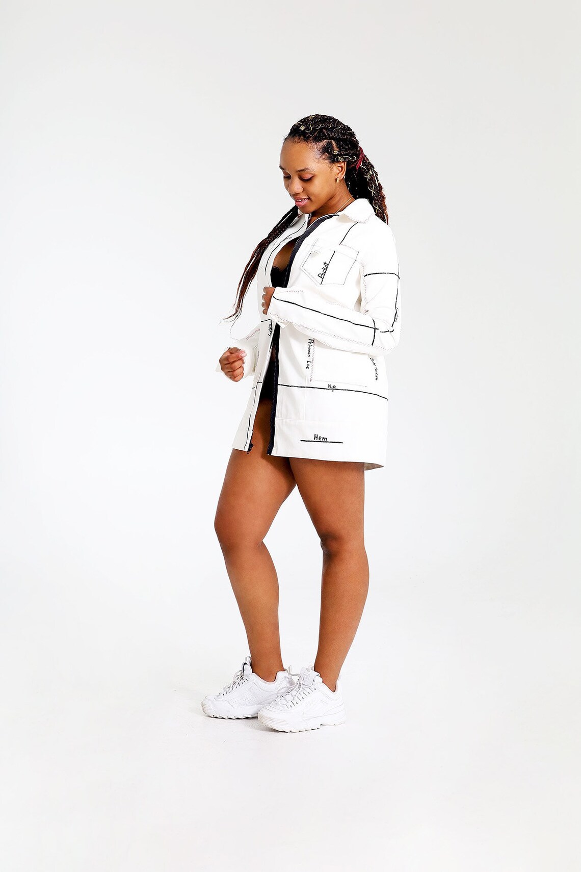 Undone White Denim Coat Womens Coat Winter Coat Denim Etsy