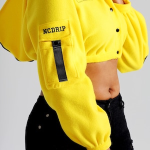 I Slay Cropped Hoddie, Womens Hoodie, Womens Crop Top, Womens Yellow Crop Top, Womens Yellow Hoodie, Womena Yellow Cropped Hoodie image 4