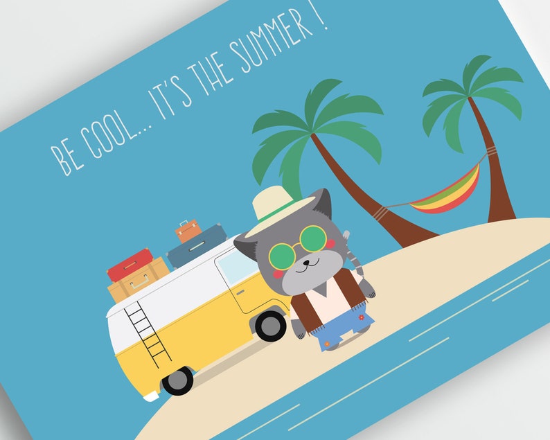 cute animal card hippie card summer card cat card cute cat card Happy Holidays card cat lady sweet card funny cat card pets card