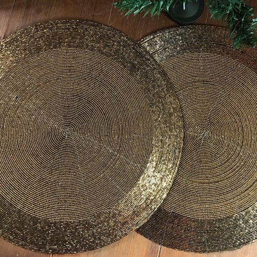 Handmade Beaded Charger Placemats Housewarming Gift Set Etsy