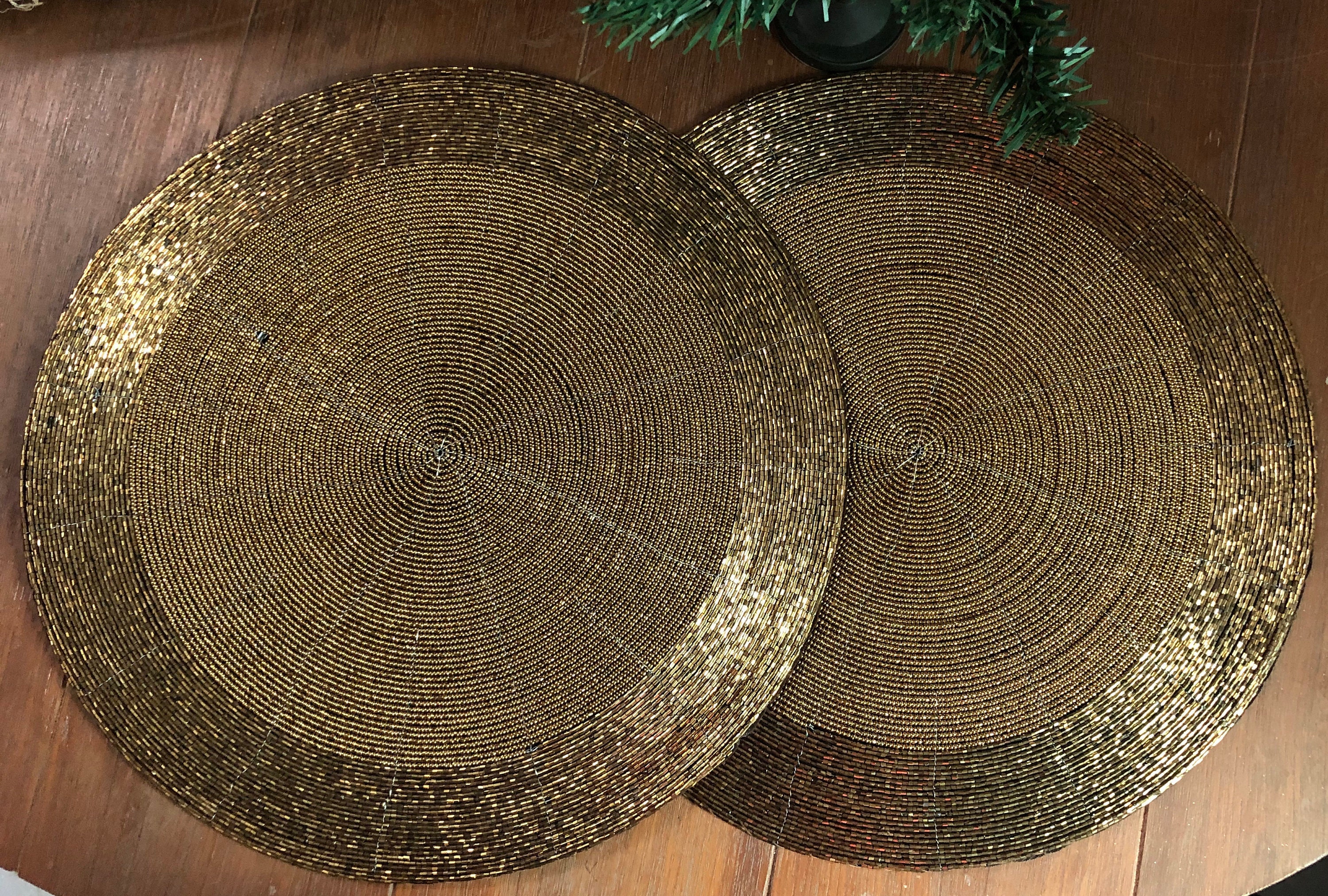 Antique Gold Table Mats Set of 4 Handmade Antique Golden Etsy