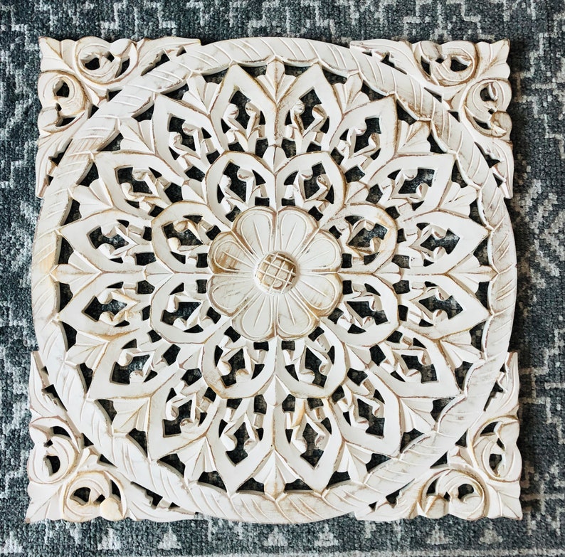 Master Piece Crafts Mandala Wooden Floral Wall Hanging, 24" Floral Living Room Wall Hanging, Wooden Wall Art, Wooden Panel, Home Decor Wall Panel, Ready to Ship