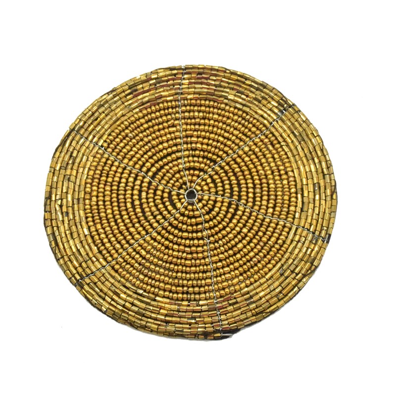 Antique Gold Coasters Set of 6 Handmade Beaded Coasters Etsy