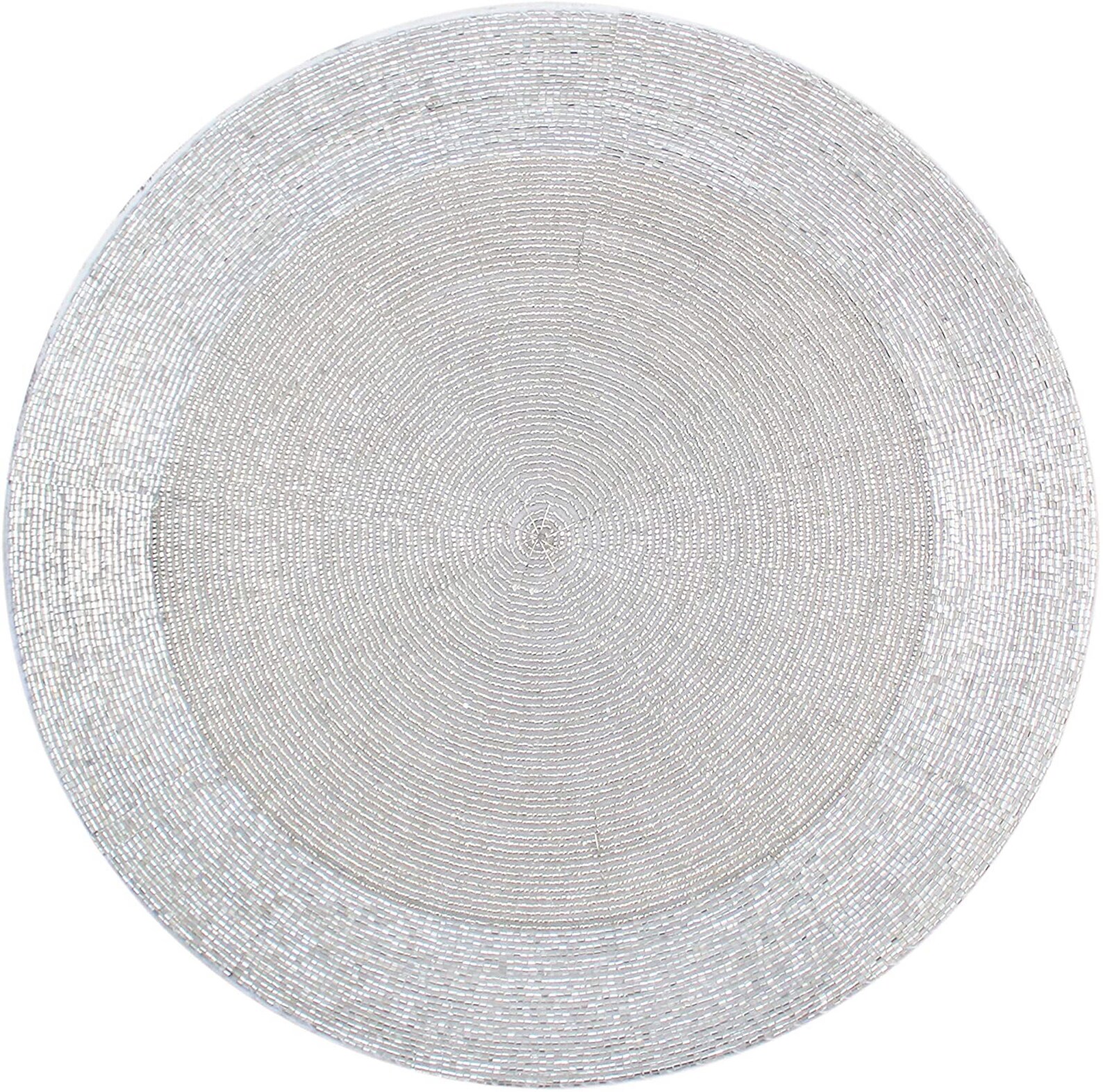 Silver Table Mats Set of 4 Handmade Silver Beaded Mat Centre Etsy