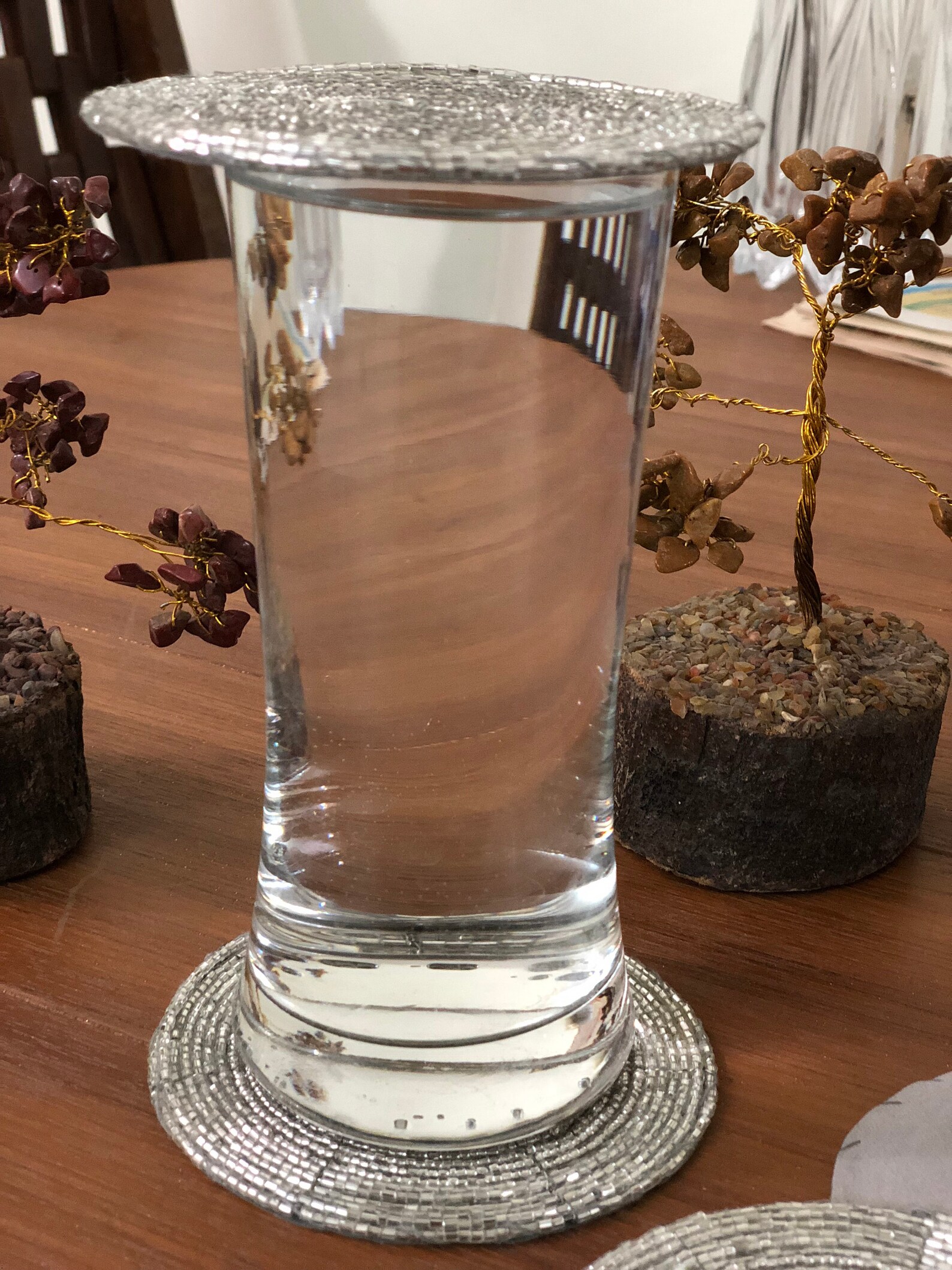 Silver Coasters Set of 6 Handmade Beaded Coasters Etsy