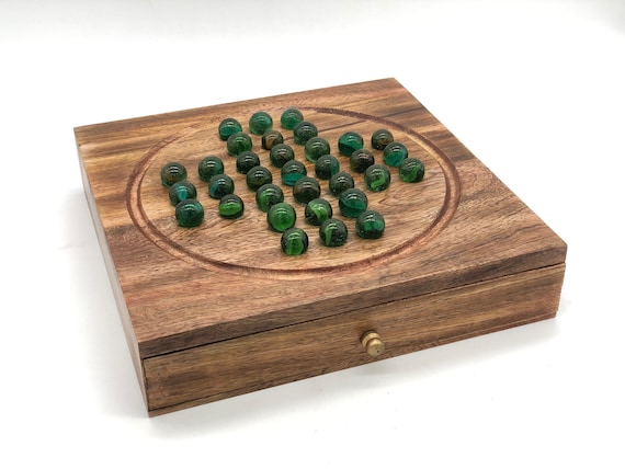 32 Peg wooden solitaire game 