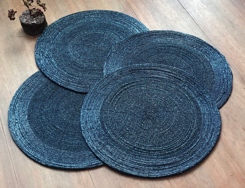 Handmade Beaded Charger Placemats Housewarming Gift Set Etsy