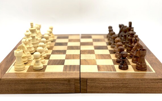 eDivine - Scacchiera Magnetica Pieghevole in Legno, 12,7 cm x 12,7 cm