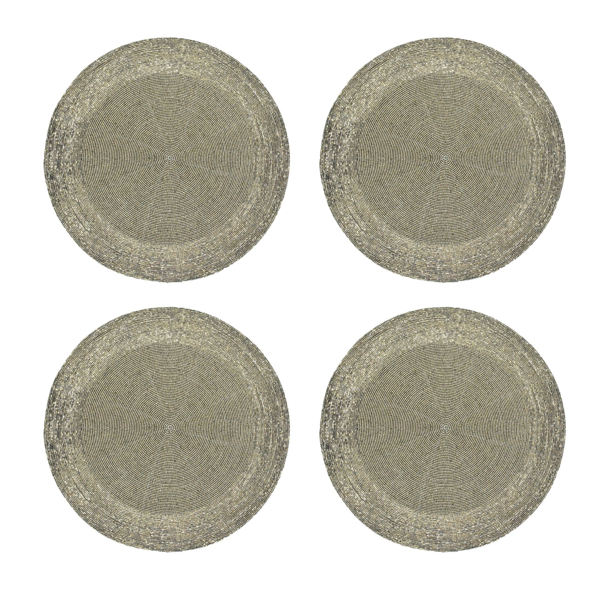 Grey Table Mats Set of 4 or 6 Handmade Beaded Charger Centre Etsy