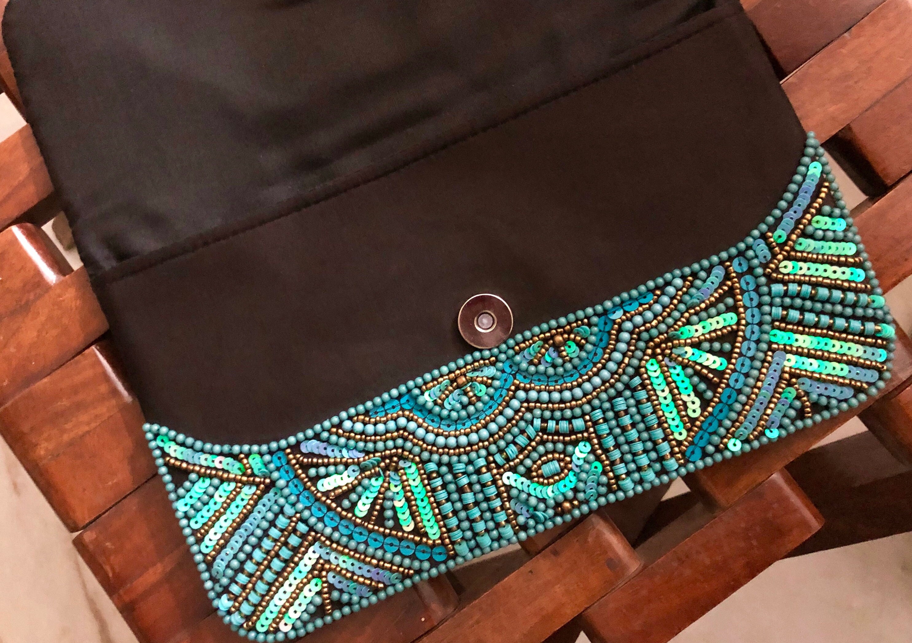 Turquoise Handmade Beaded Clutch Evening Clutch Bag Formal -  Finland