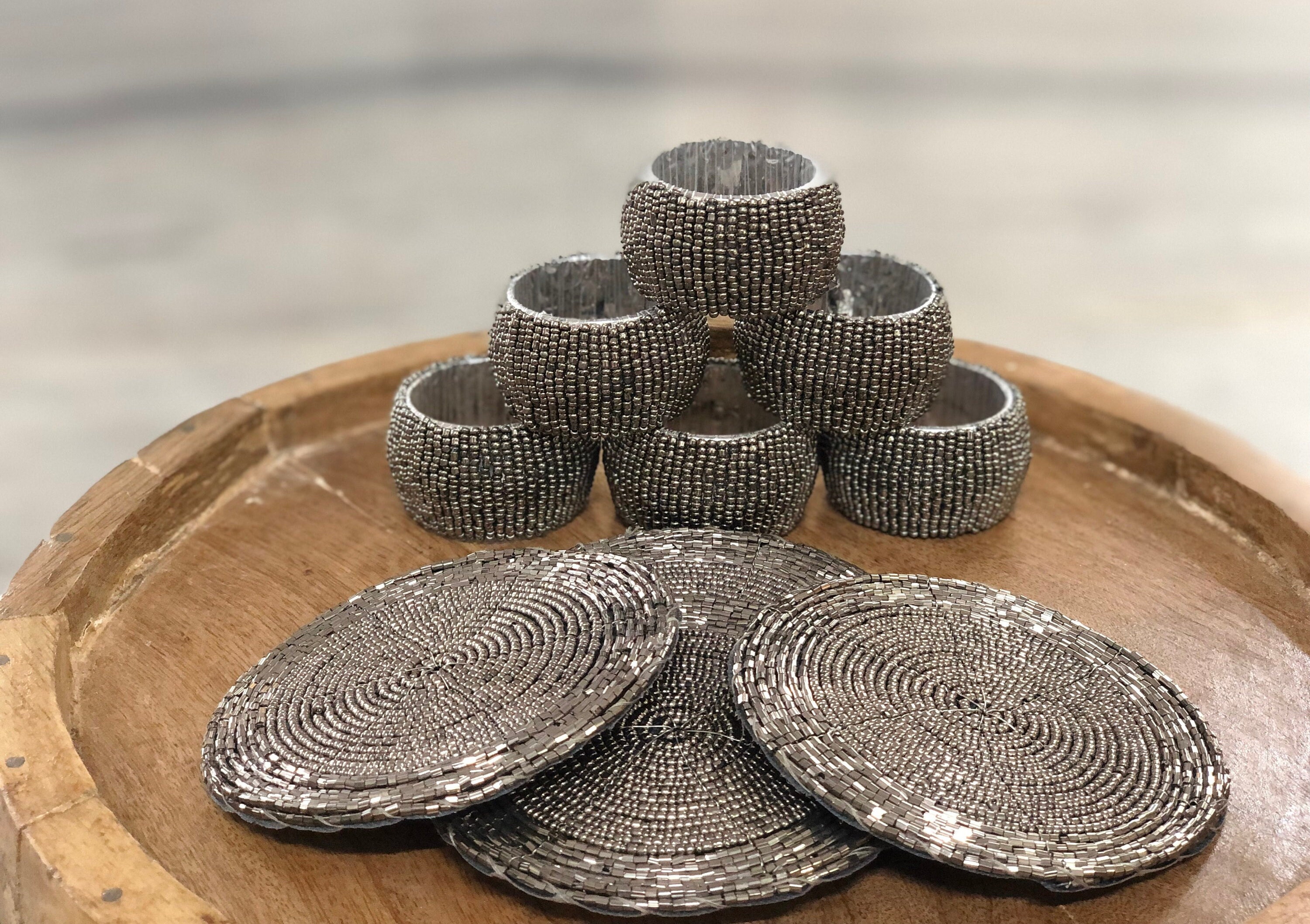 Grey napkin rings new arrivals