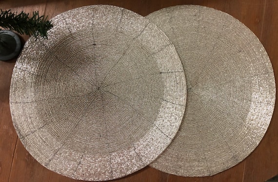 Handgemachte Silber Perlen Tischsets: 14 