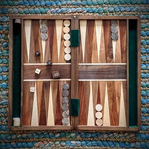 Backgammon Game Set, 14&quot; Classic Board Game Case, Backgammon Strategy Board Game Set, Backgammon Game, Wooden Game, New Year Day Gift Set