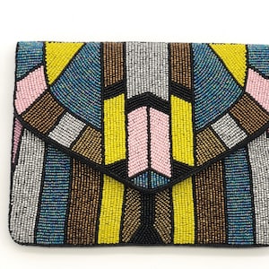 Bolso de mano de noche hecho a mano con cuentas multicolor, bolso de mano moderno, bolso de fiesta, bolso cruzado, bolso para ocasiones formales, bolsos de mano para eventos de noche