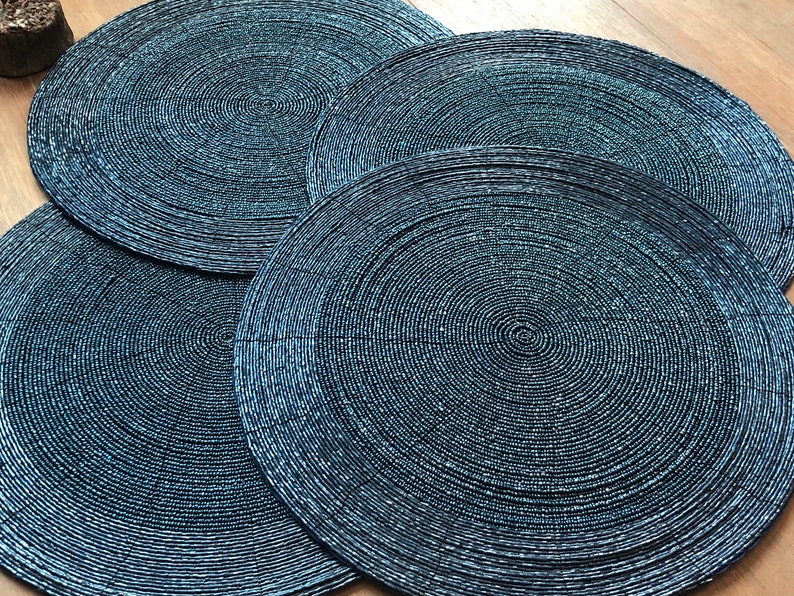 Handmade Beaded Charger Placemats Housewarming Gift Set Etsy