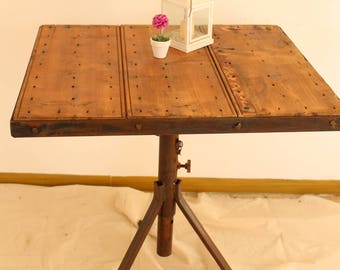 Wooden and steel coffee table