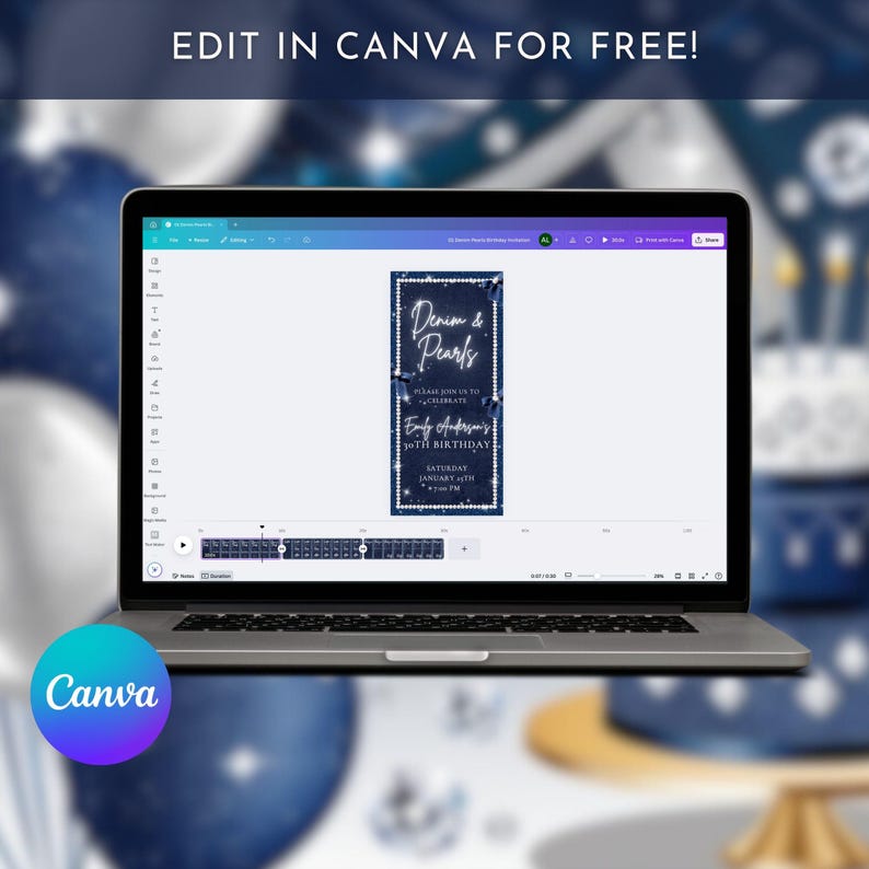 blue jeans animated invite glam evite