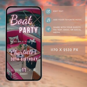 event social media invite sailing trip itinerary