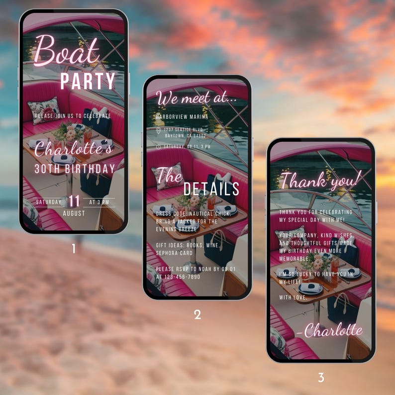 digital invitation pink glam editable