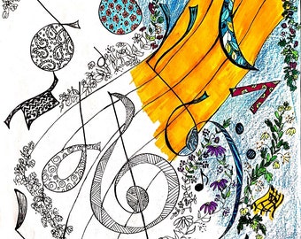 PRINTABLE COLORING PAGE Groovy Music