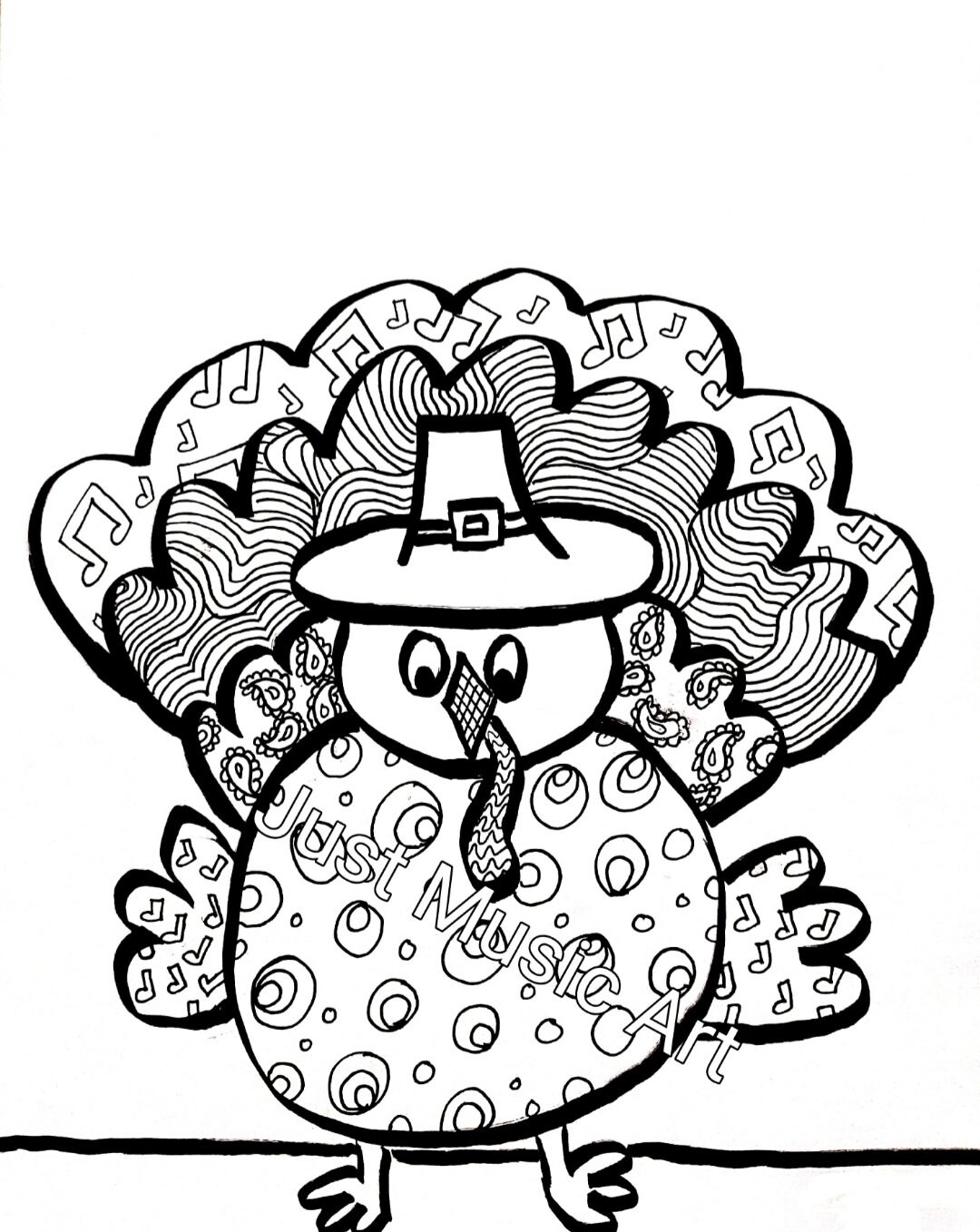 Turkey Coloring Page for Kids and Adults Instant Download - Etsy