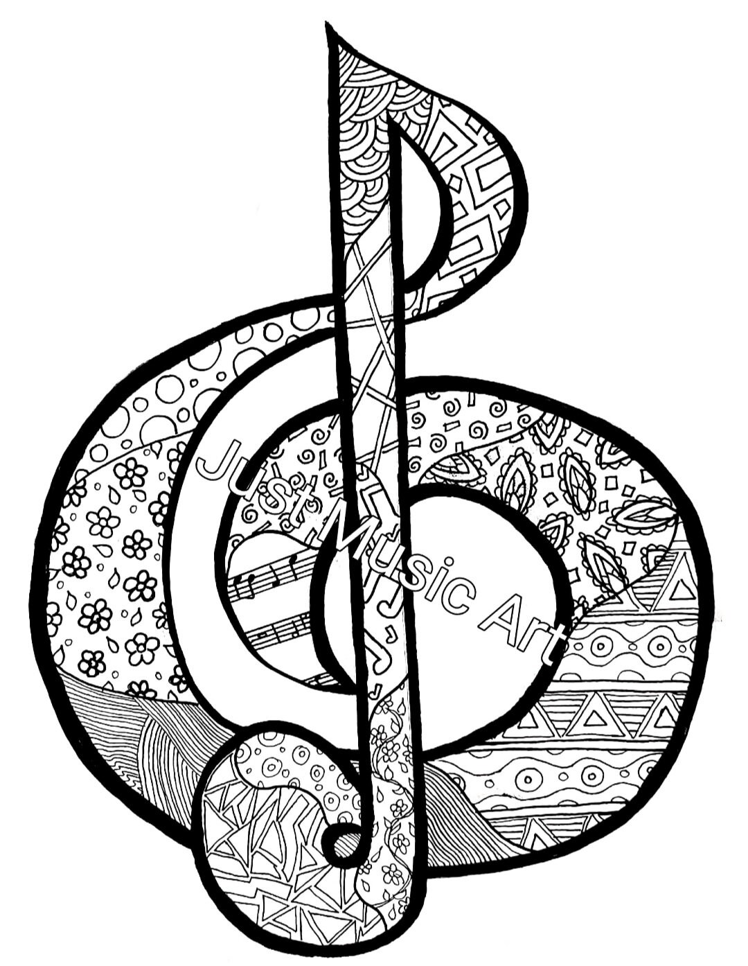 Music Coloring Page Pdf Jpeg - Etsy
