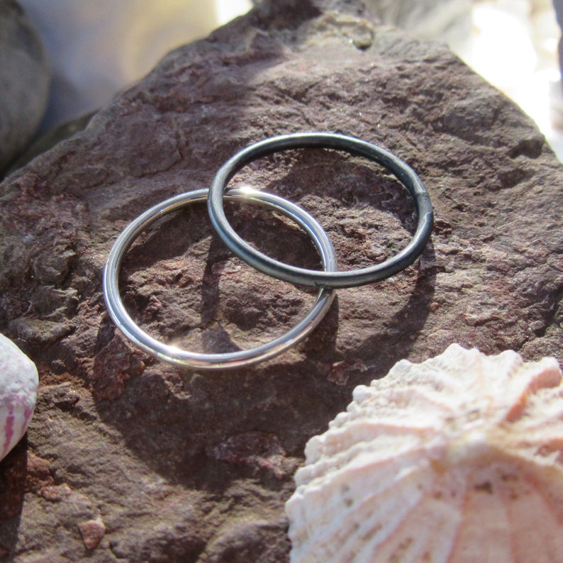 Set of 2 Sterling Silver Dainty Stacking Thumb Ring