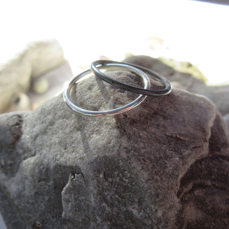 Set of 2 Sterling Silver Dainty Stacking Thumb Ring