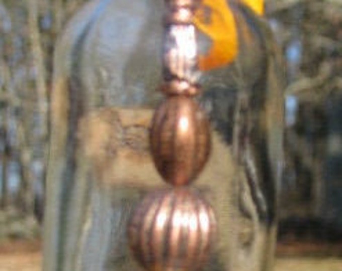 Dewars Scotch nipper bottle wind chime suncatcher bronze beads, bronze stone pendant, gifts for him, housewarming gift, garden patio decor