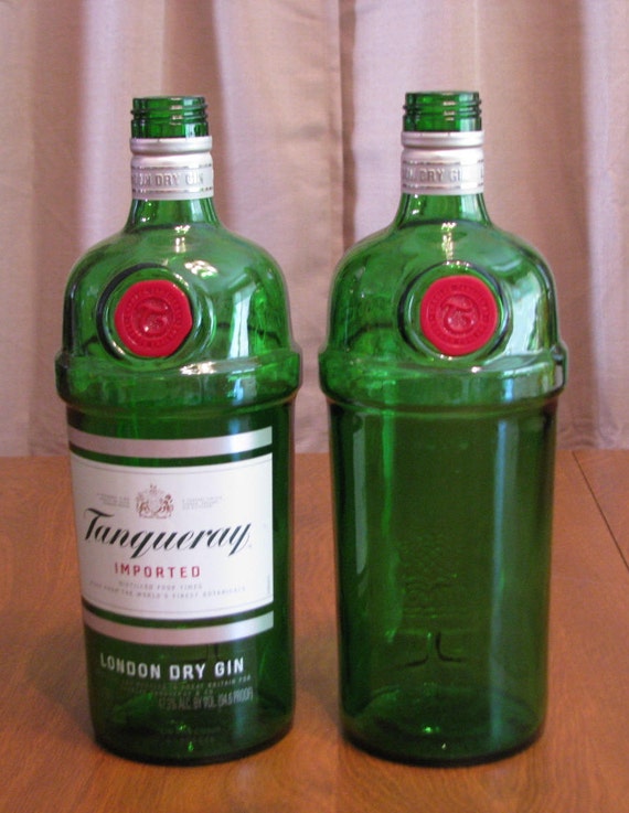 Tanqueray Gin Empty 1 Liter Bottle Bottle Crafts Liquor Etsy