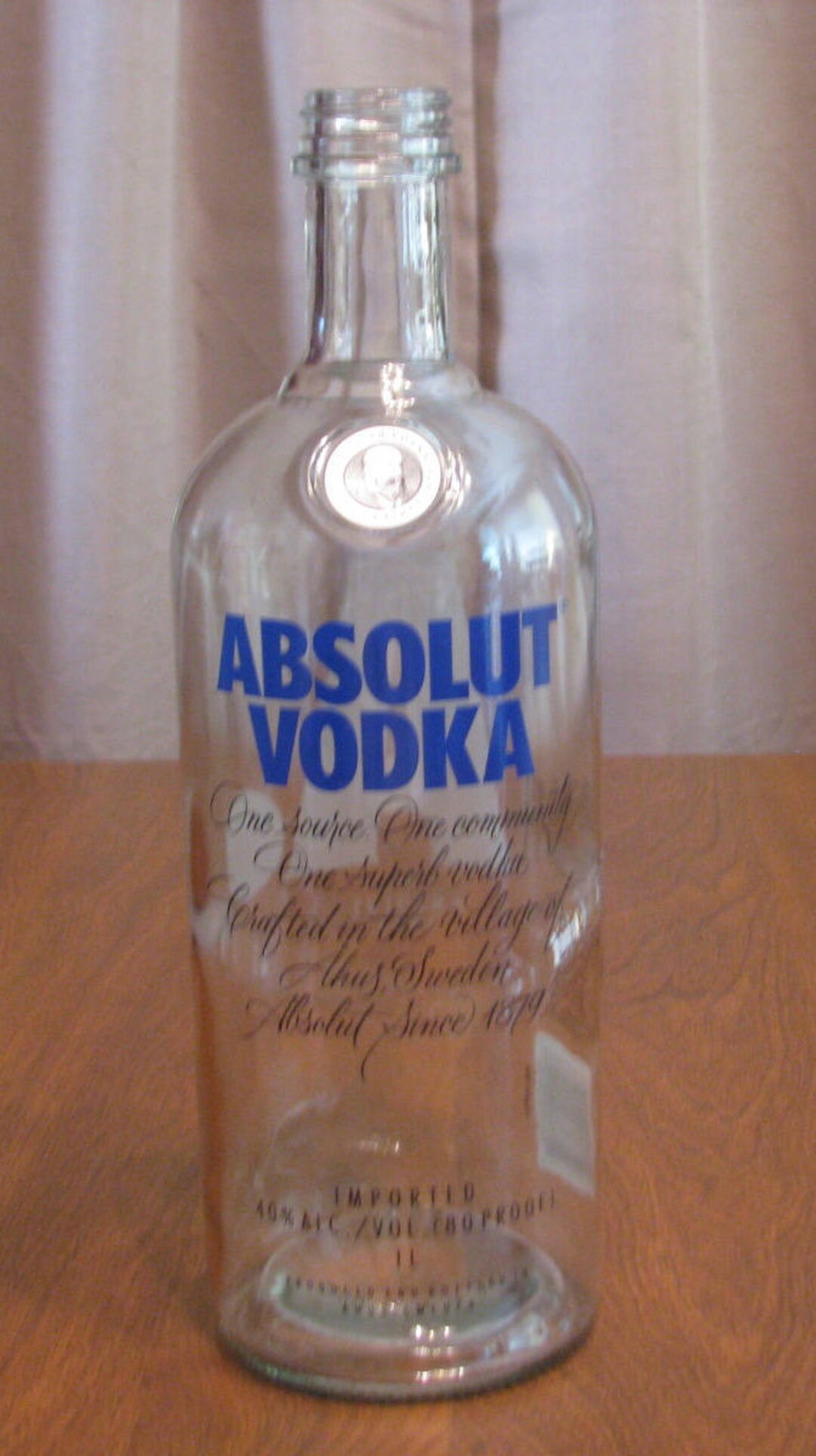 Absolut Vodka Empty 1 Liter Bottle Bottle Crafts Liquor Etsy