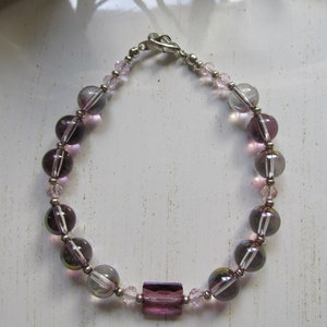Pulseira Swarovski Lilás Shadow presente de aniversário, presente para ela, para mãe irmã, camadas, empilhável, boho, cristal