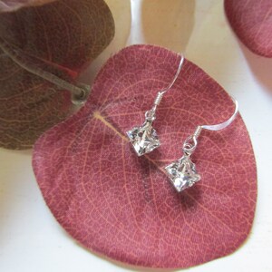 Swarovski Crystal Diamond Earrings, dangle, dainty, crystal earrings, gift for her, stylish, elegant, last minute gift, birthday gift